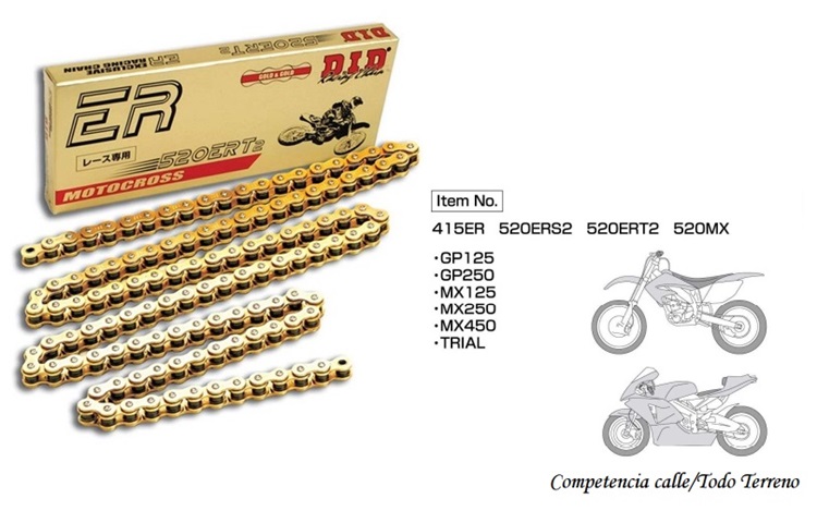 CADENA MOTO DID 520 ERT3 120 ORO